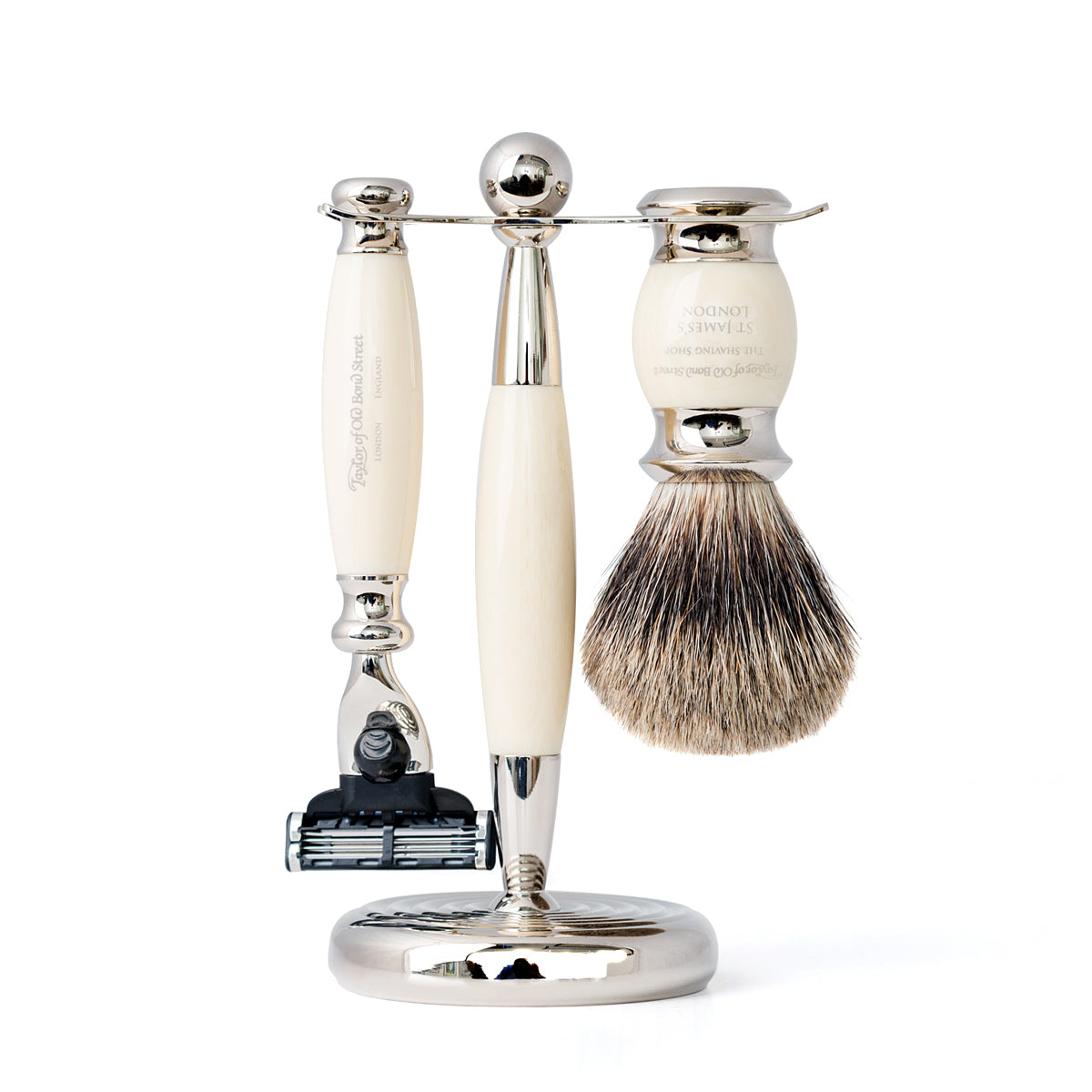 Taylor of Old Bond Street Pure Mach3 Edwardian Shaving Set in Imitation Ivory