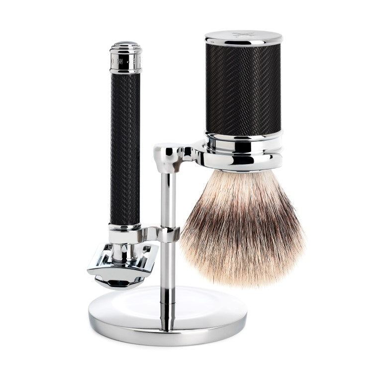 MÜHLE TRADITIONAL Fibre Brush and R89 Safety Razor Set in Black