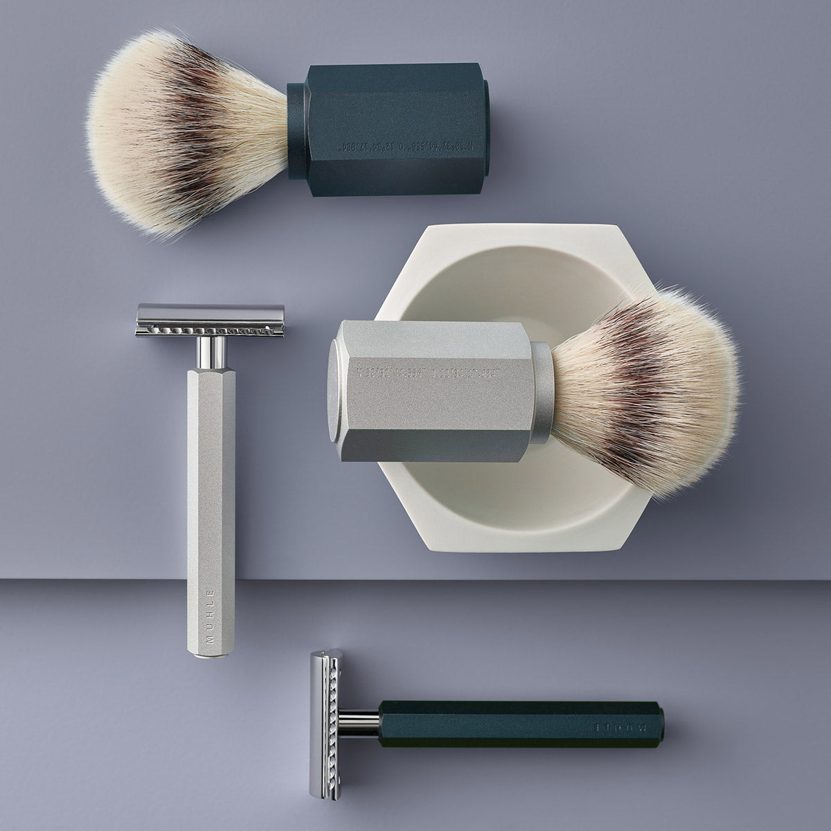 Muhle Hexagon Razors and Shaving Brushes