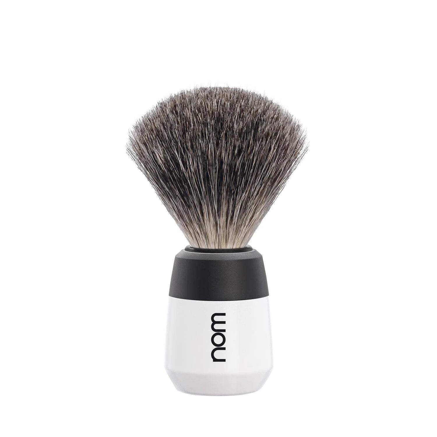 nom MAX Pure Badger Shaving Brush in White
