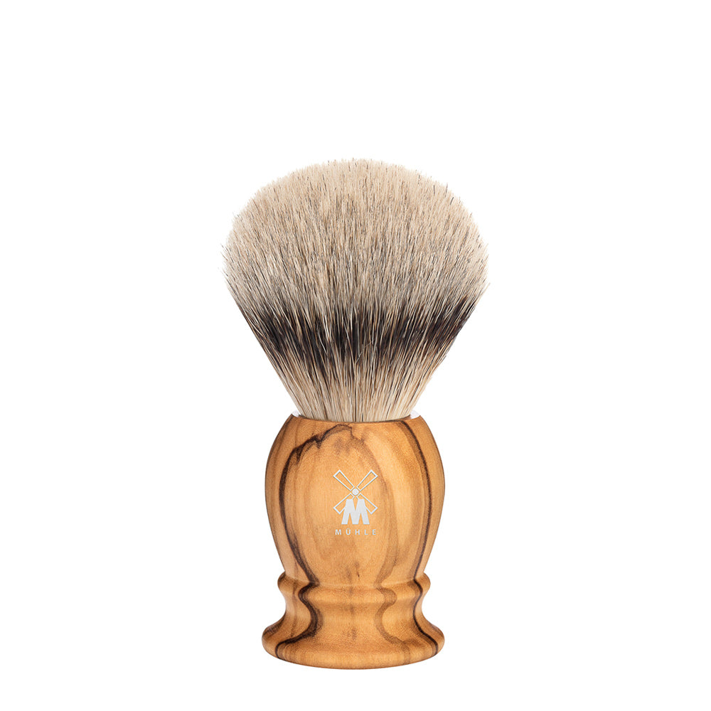 MÜHLE CLASSIC Olive Wood Silvertip Badger Shaving Brush - Small