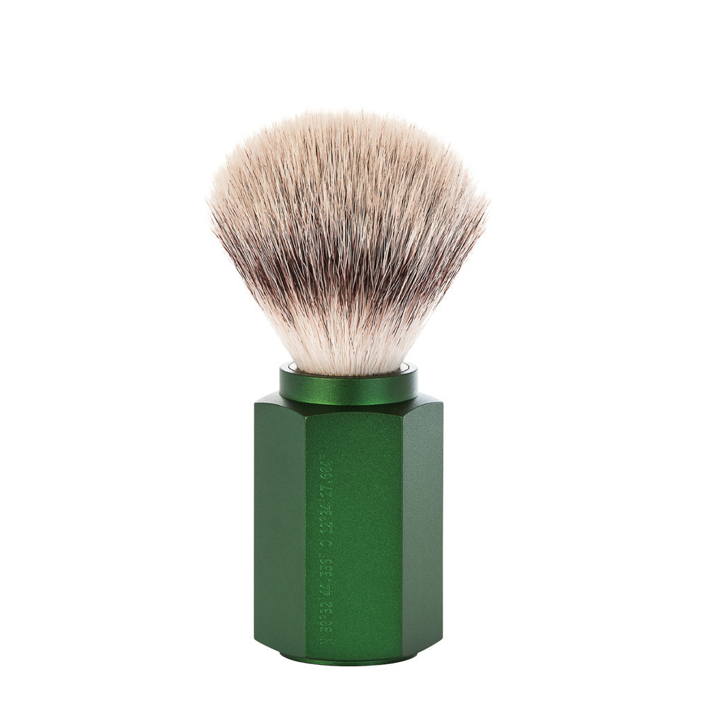 MUHLE HEXAGON Silvertip Fibre Shaving Brush in Forest Green