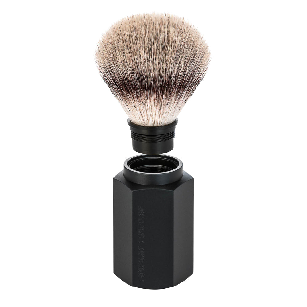 MUHLE HEXAGON Silvertip Fibre Shaving Brush in Graphite