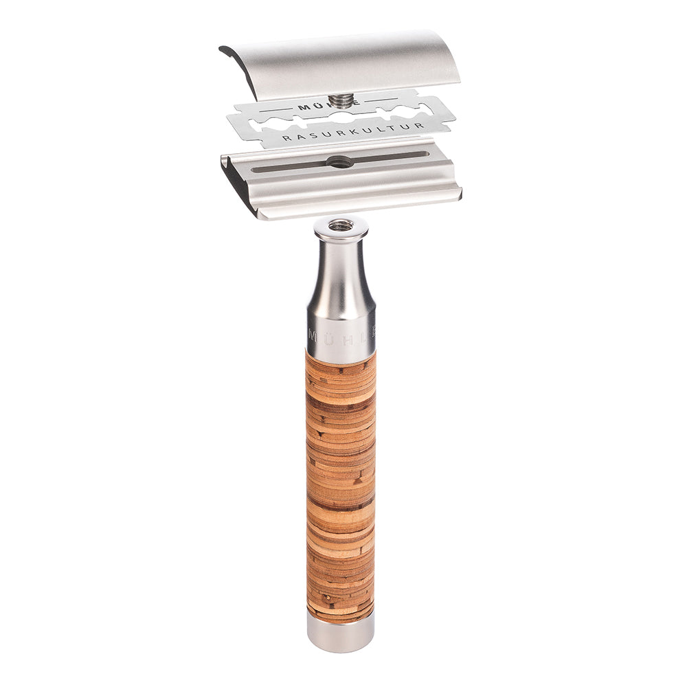 MÜHLE ROCCA Stainless Steel and Birch Bark Closed Comb Safety Razor