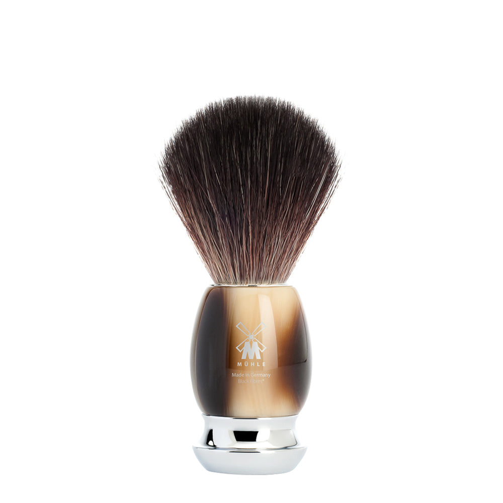 MUHLE VIVO Brown Horn Black Fibre Shaving Brush