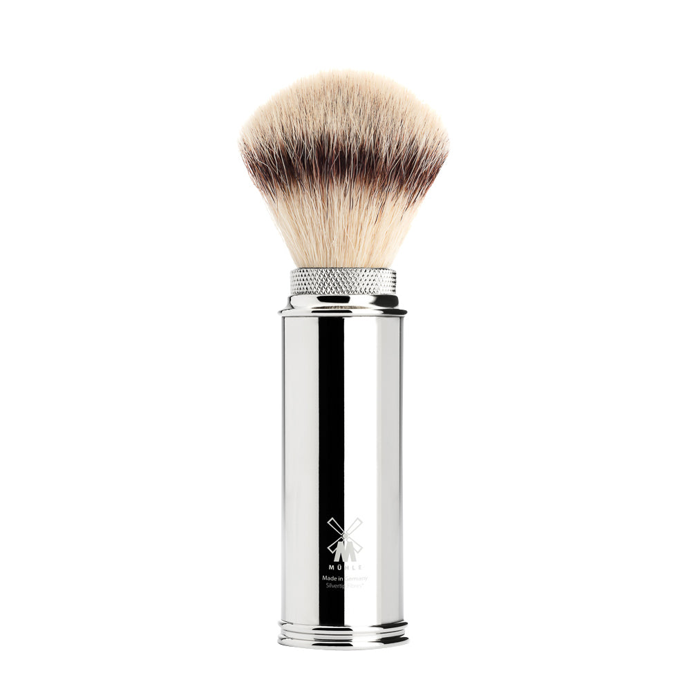 MUHLE TRAVEL Silvertip Fibre Travel Shaving Brush in Chrome