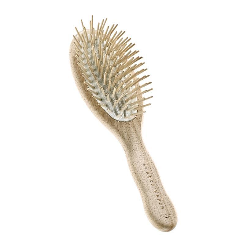 acca kappa pneumatic beech wood oval brush with wooden pins