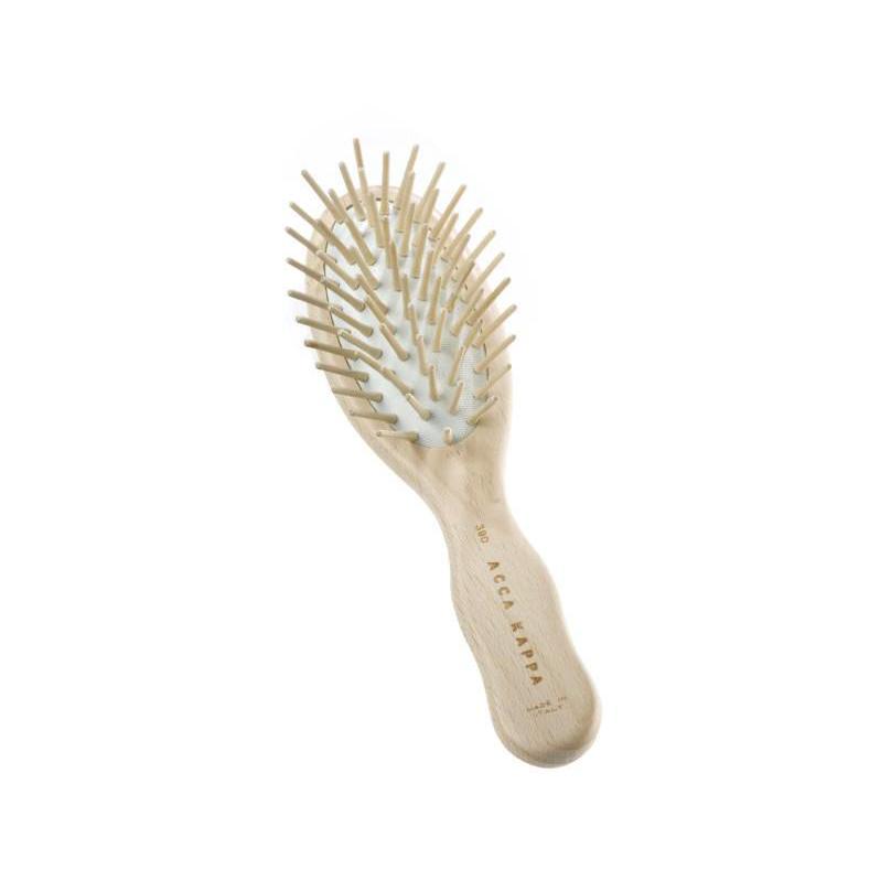 acca kappa pneumatic travel size beech wood oval brush with wooden pins