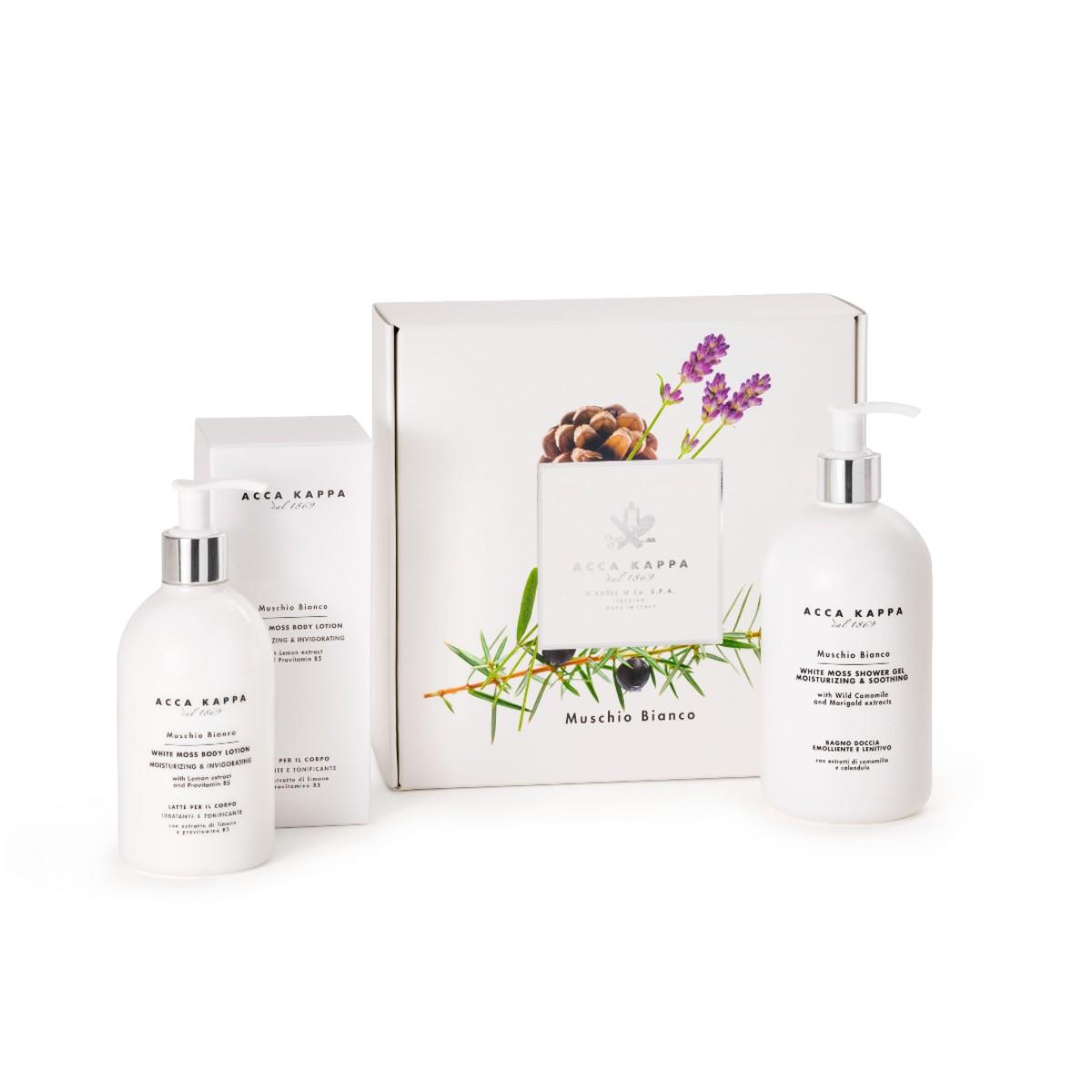 ACCA KAPPA White Moss Gift Set of Shower Gel (500ml) and Body Lotion (300ml)