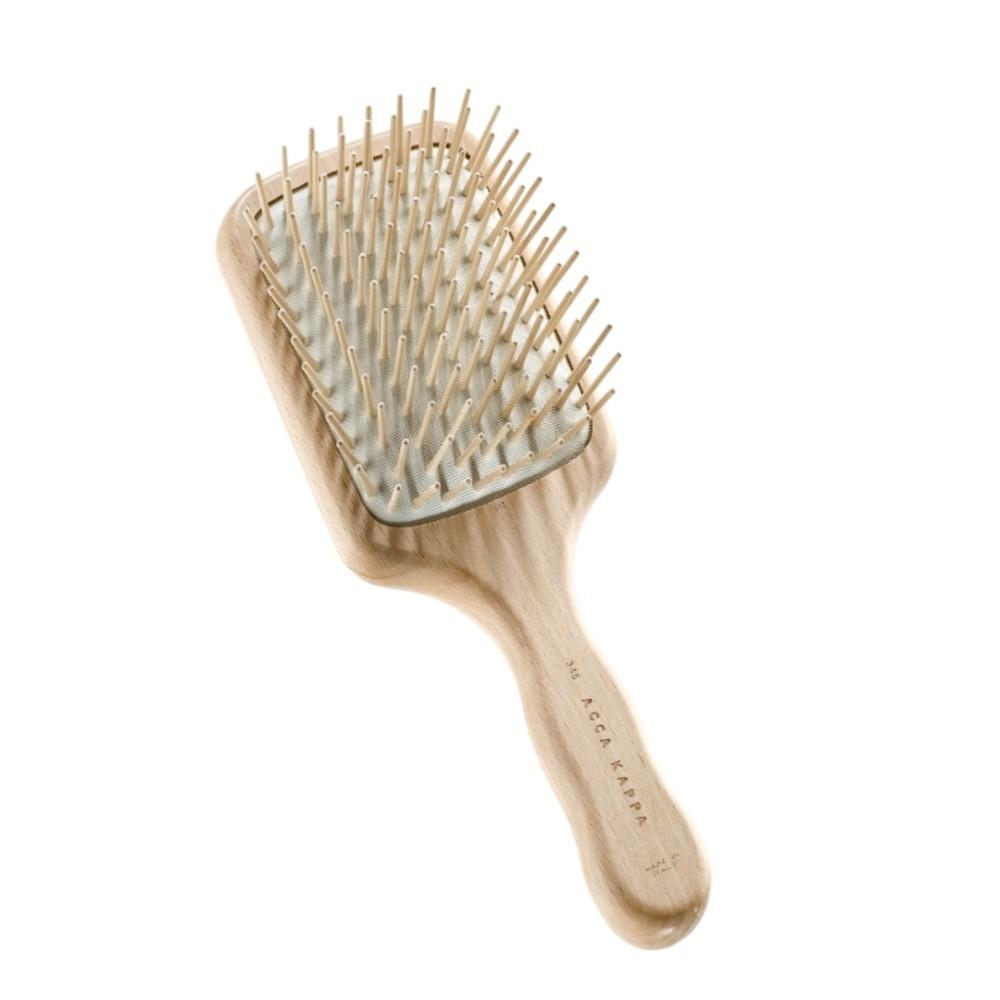 pneumatic beech wood paddle brush with wooden pins